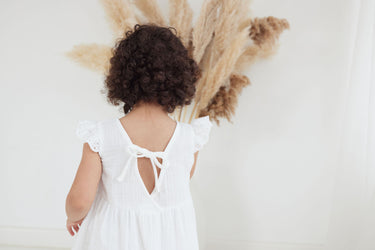 Aster & Oak - White Muslin Flutter Dress